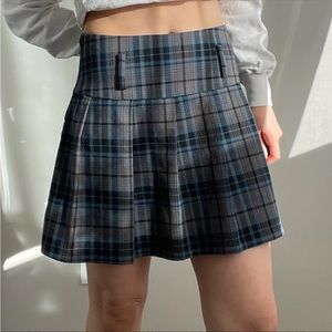 Vintage Plaid Pleated Tennis Skirt